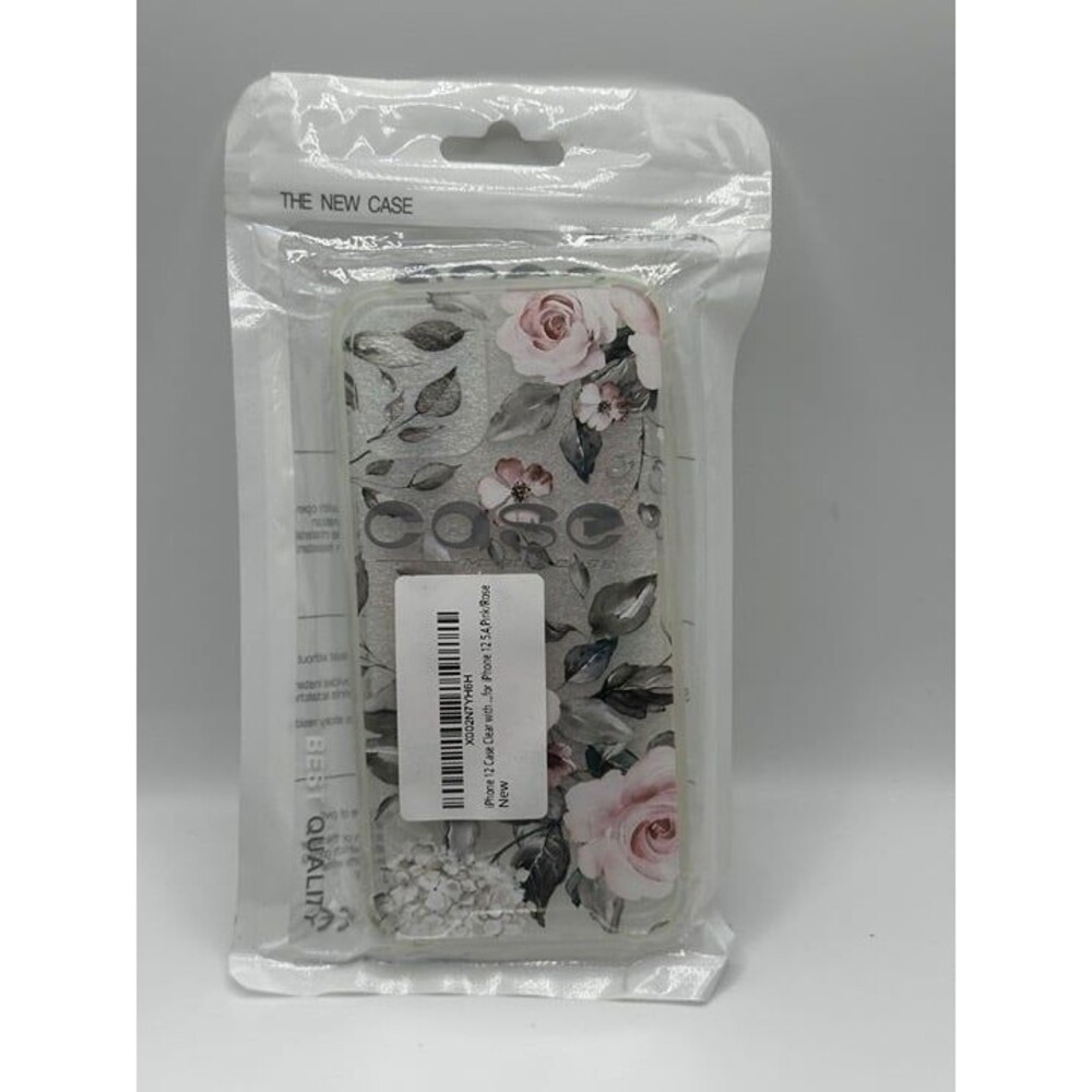 iPhone 12 6.1" Floral Clear Case Pink Rose Slim Shockproof Cover